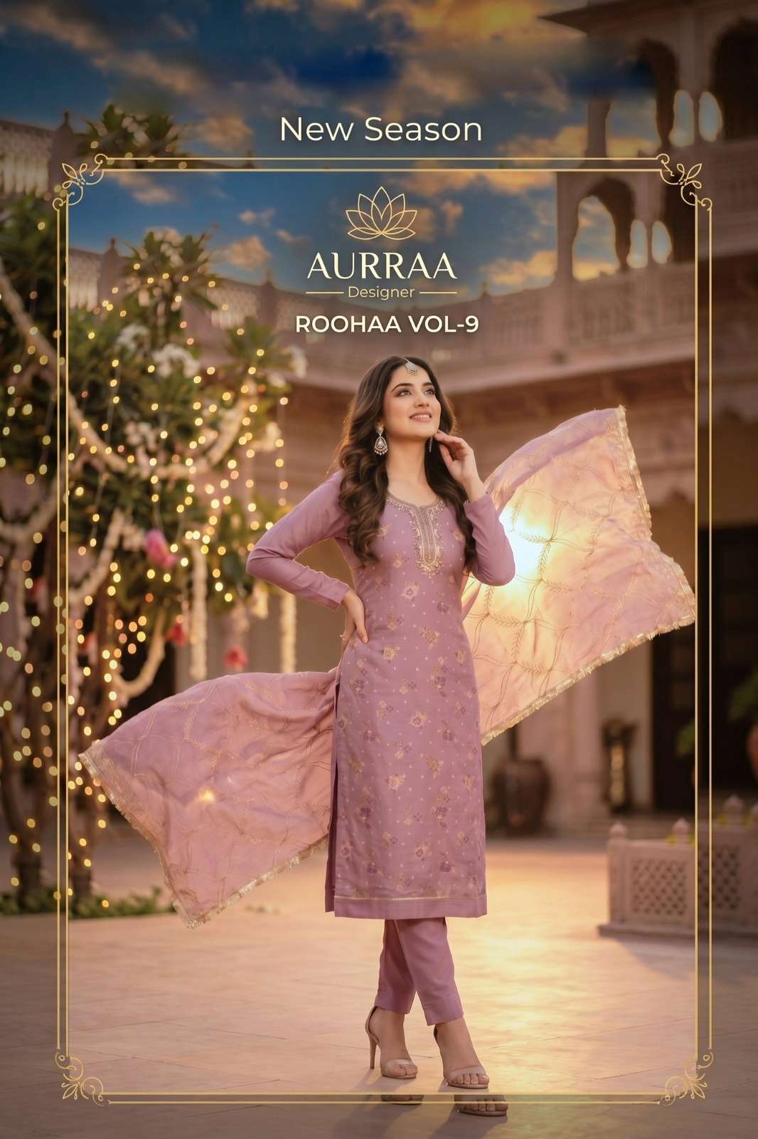 Shri Balaji Emporium ROOHAA VOL 9 READYMADE COTTON PRINT SUIT WITH HAND WORK