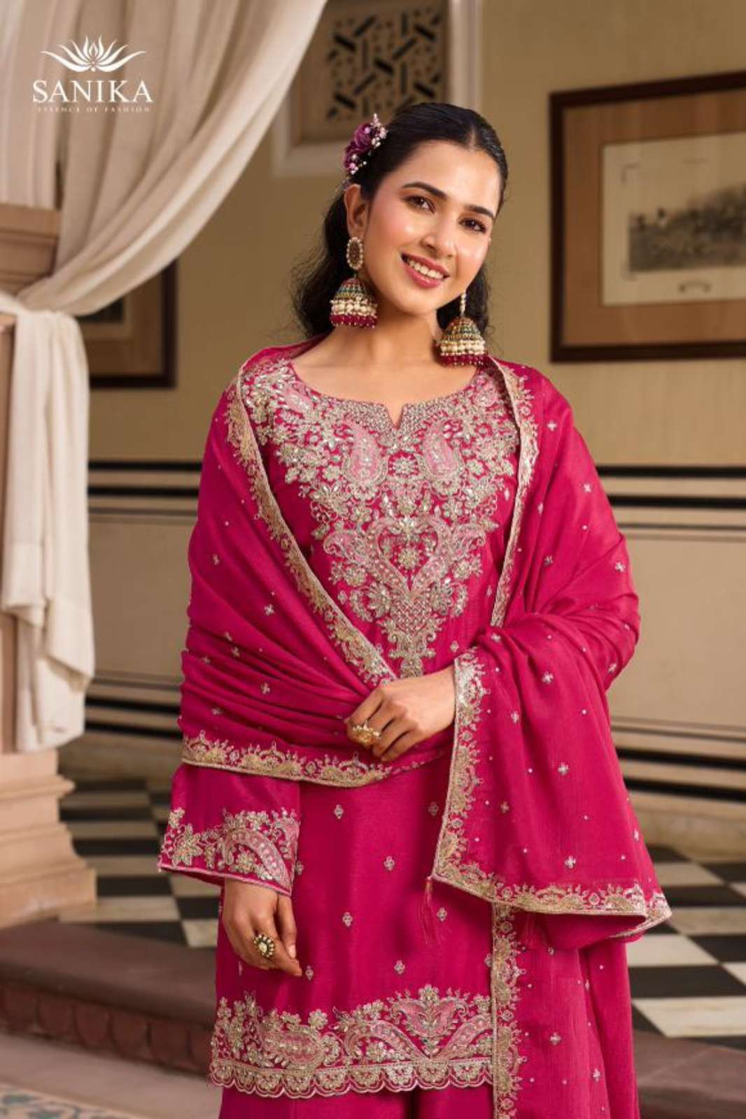 Shri Balaji Emporium SARIKA Premium Chinon with Heavy Embroidery Designer Salwar Suit