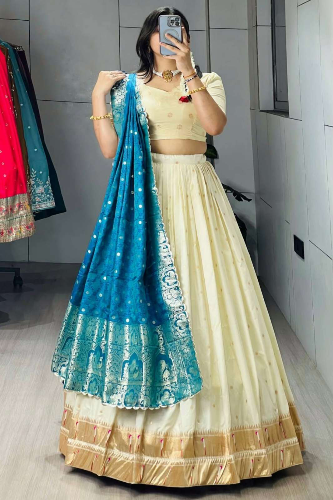 Shri Balaji Emporium Tatva Paithani Silk Premium Zari Weaving Work lehenga 