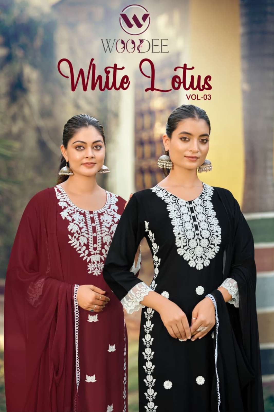 Shri Balaji Emporium WHITE LOTUS vol 3 Rayon Fabric with Lace work Designer Salwar Suit 