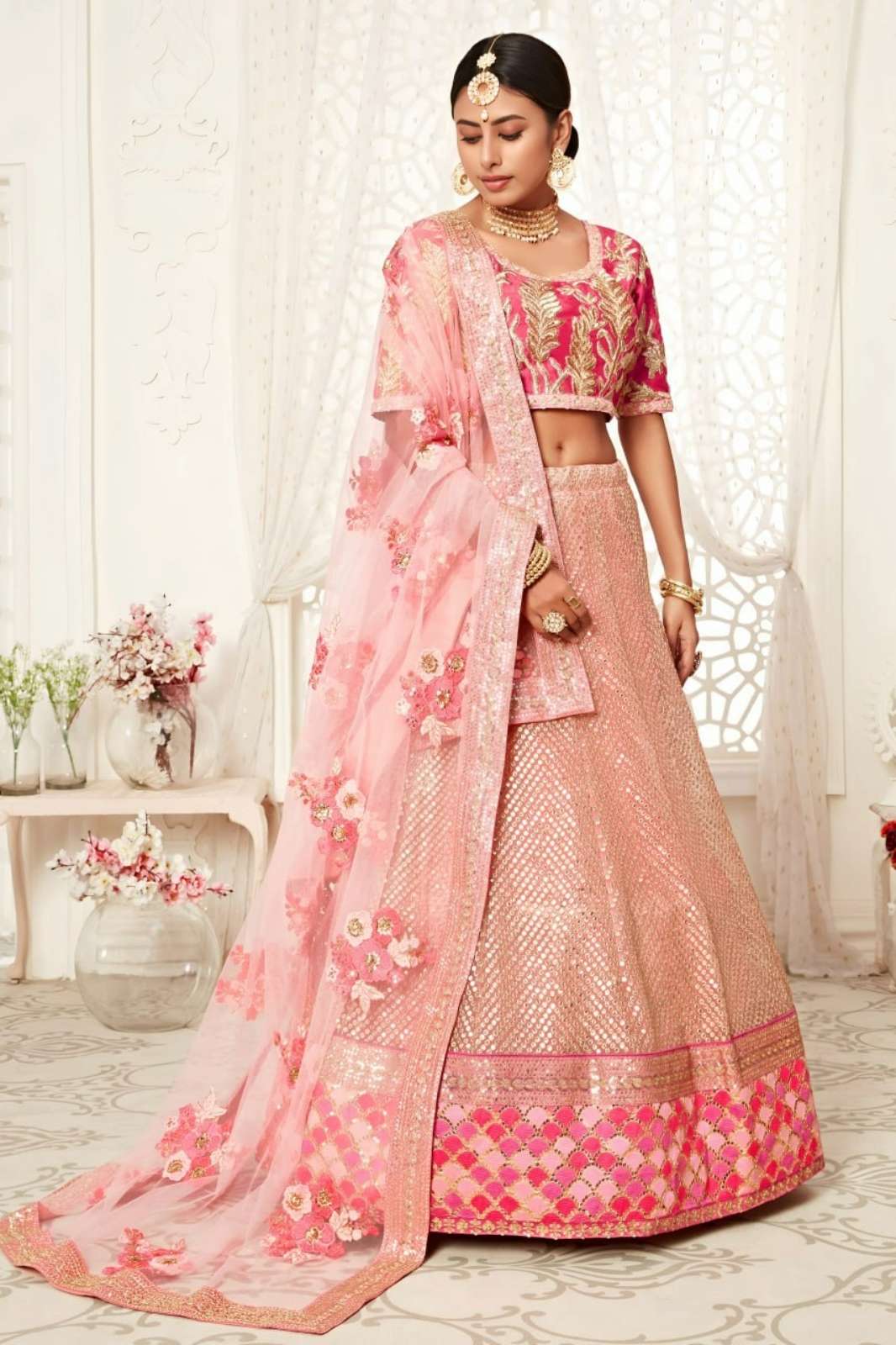 ZEEL 7706 Stunning Blush Pink Designer Bridal Lehenga 