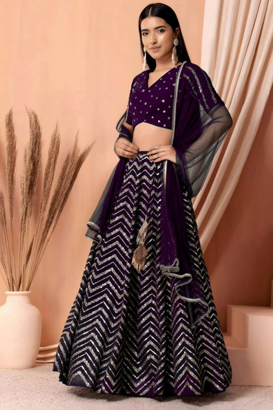 ZEEL VOL 33  Stunning Georgette fabric sequence and zari embroidered wedding wear lehenga