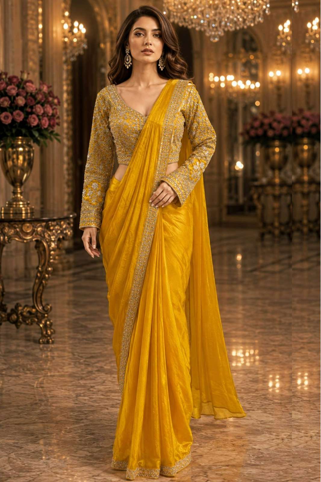Amoha A522 Beautiful Ready to Wear Party Wear Saree with Embroidery & Sequence Work