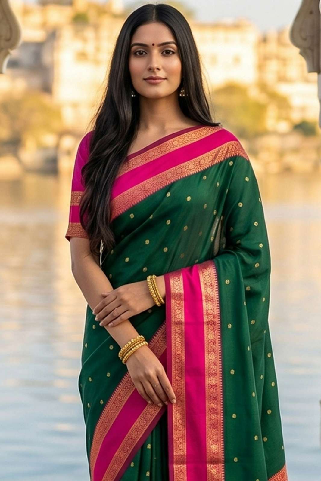 ASTITA Kashi Silk Presents Soft Silk With Contrast Border And Pallu Zari Work Festival Wear Saree