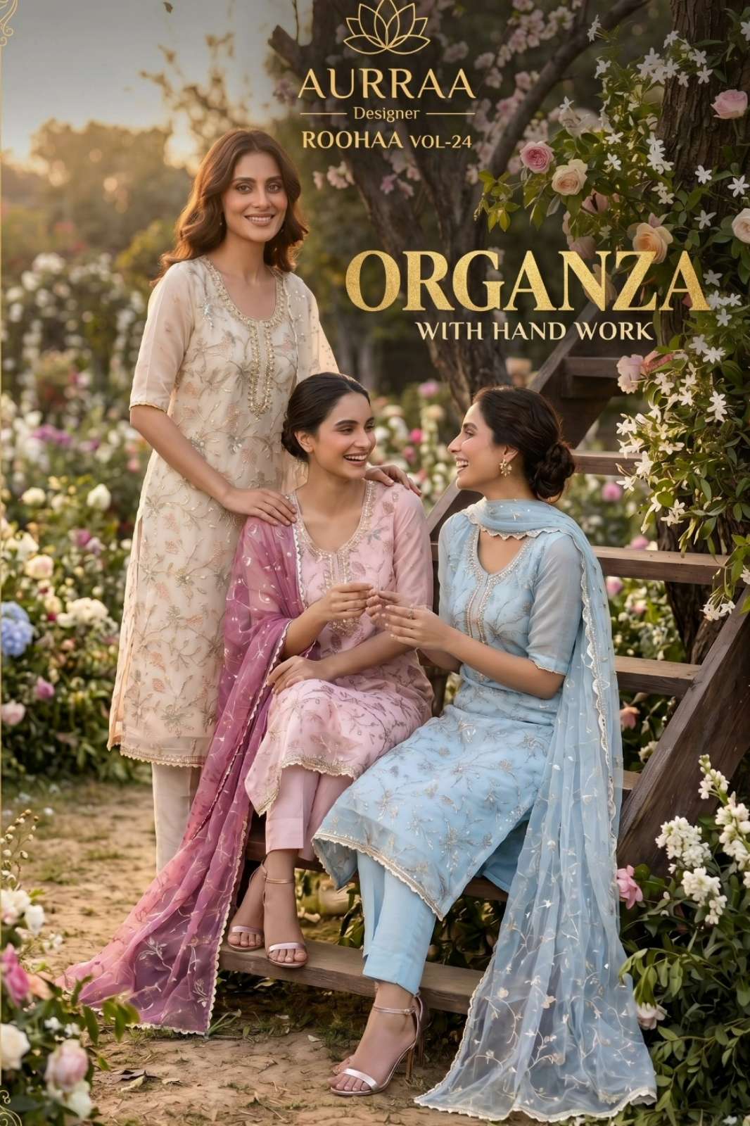 Aurraa ROOHAA VOL 24 Ready to Wear Organza with Beautiful Hand Work Suit 