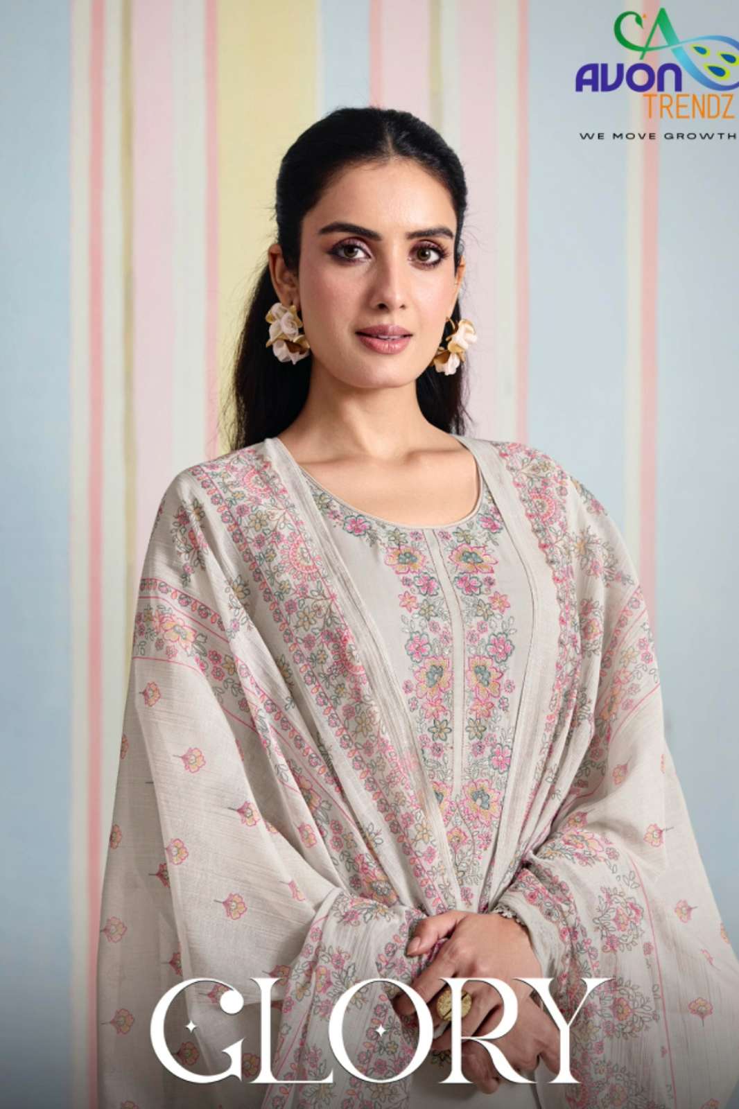AVON GLORY MULL MULL WITH BEAUTIFU EMBROIDERY WORK SUIT