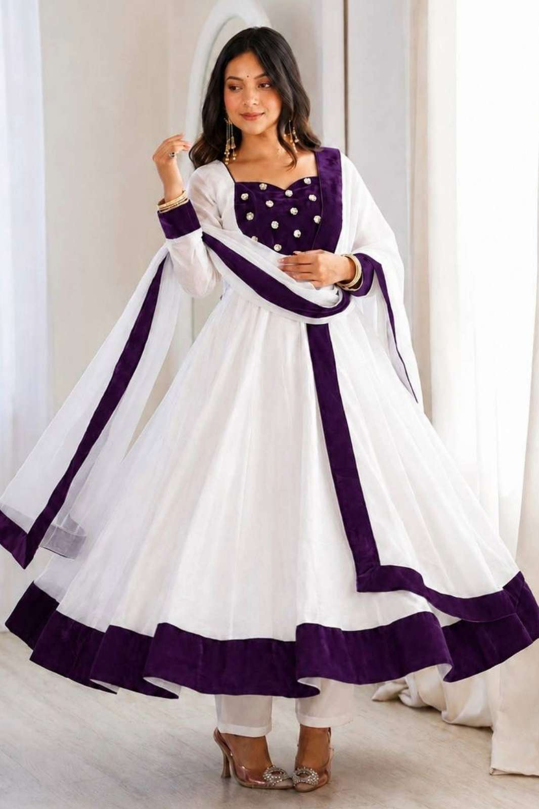Balaji Emporium 22999 Fandy Silk Embroidery & Sequence Work Umbrella Suit