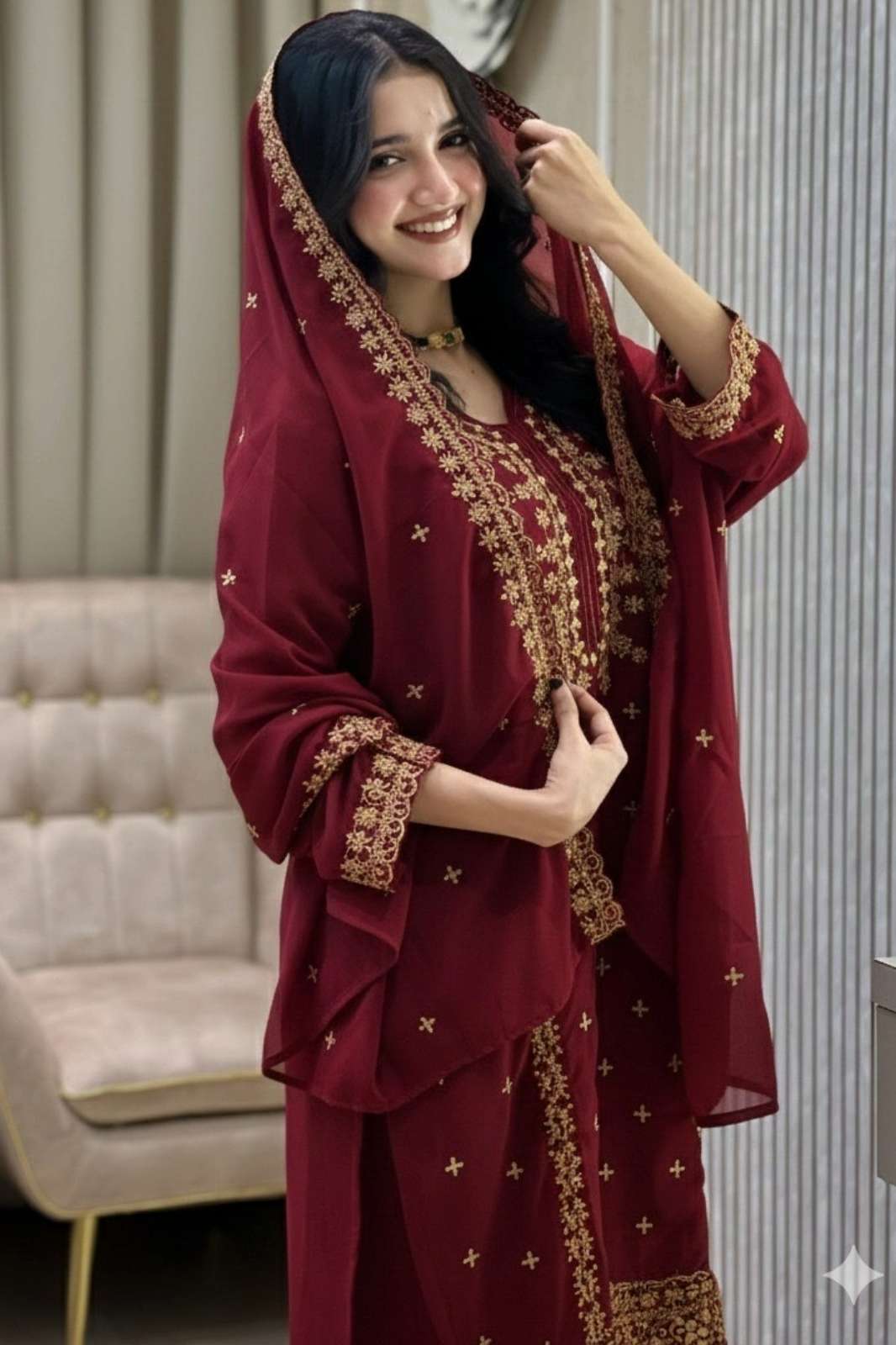 Balaji Emporium AC 7094 Ready to Wear Faux Georgette Sequins & Embroidery Work Suit