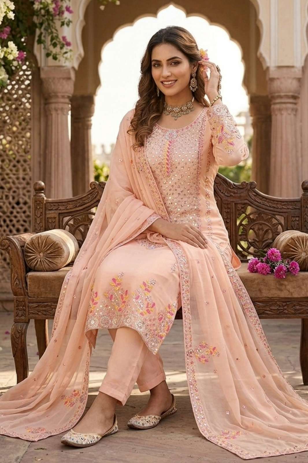 Balaji Emporium AC 7106 Ready to Wear Faux Georgette Sequins & Embroidery Suit
