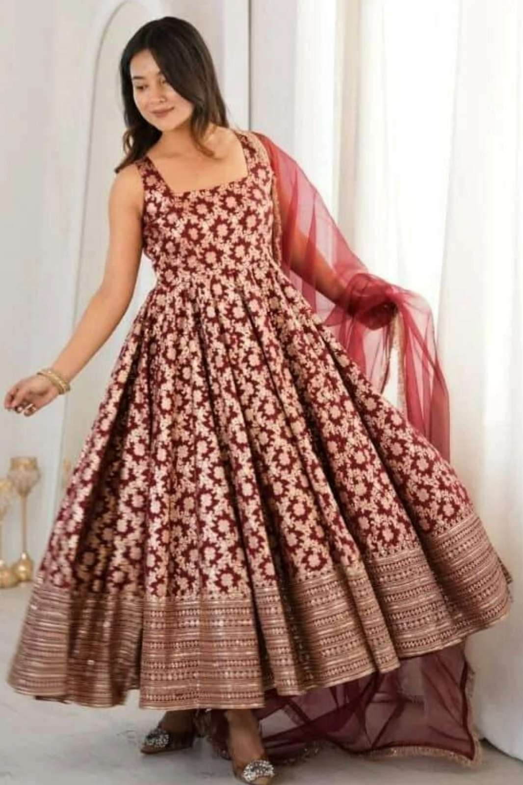 Balaji Emporium DV 22854 Ready to Wear Chanderi Jacquard Butti Work Suit
