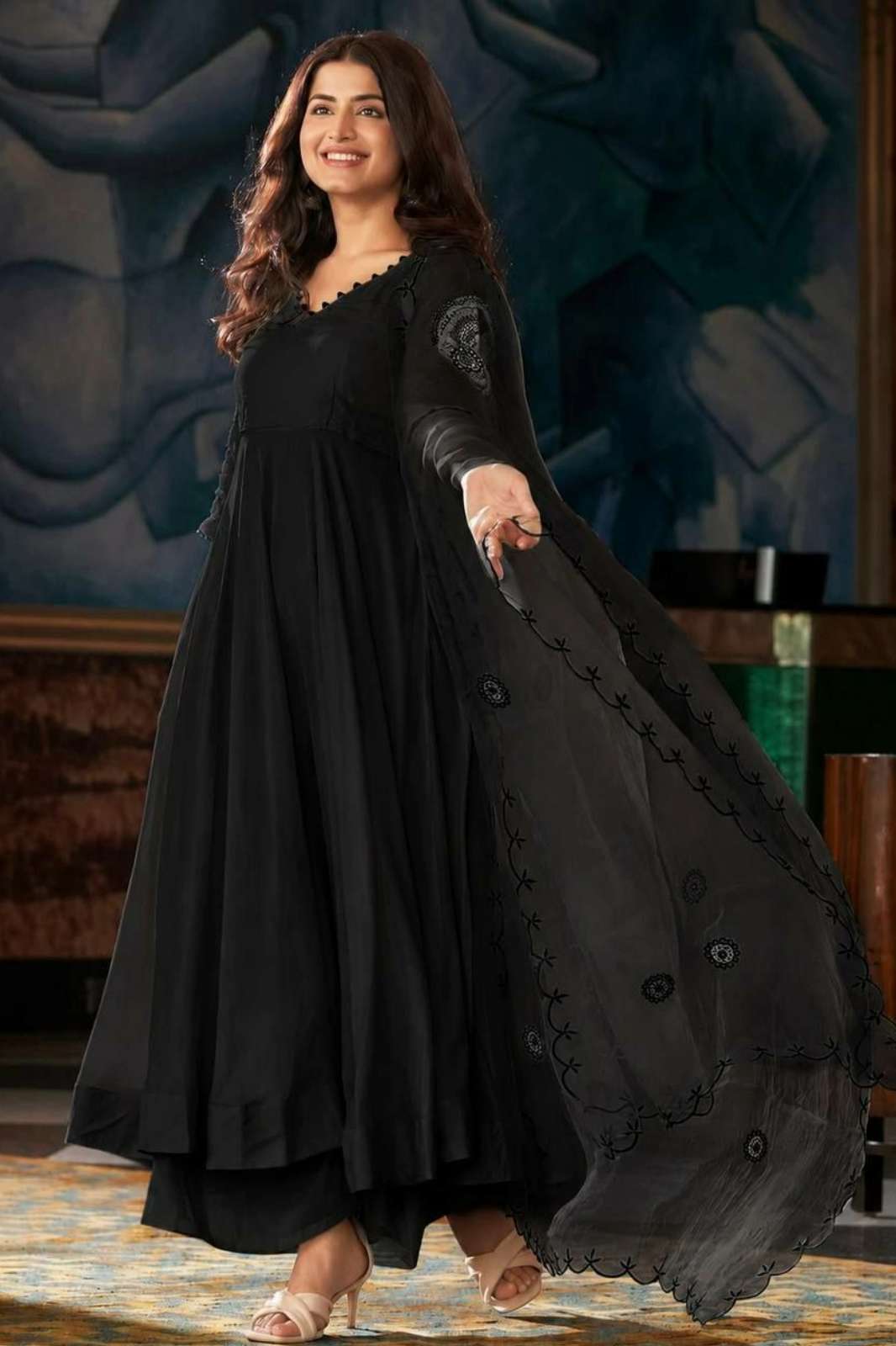 Balaji Emporium DV 23180 Ready to Wear Georgette Embroidery & Mirror Work Anarkali Suit