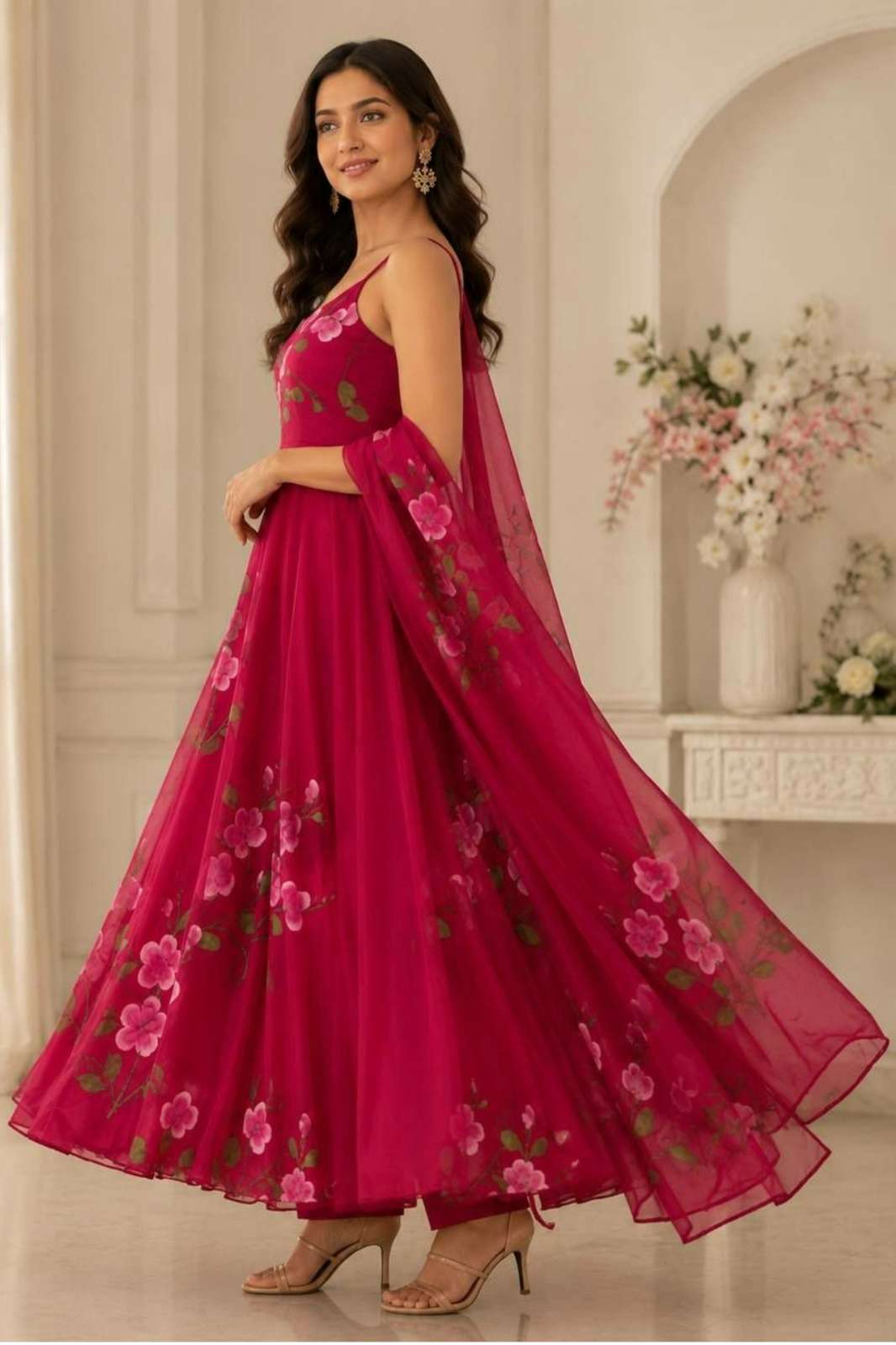 Balaji Emporium DV 23267 Ready to Wear Georgette Hand Painted Anarkali Suit 