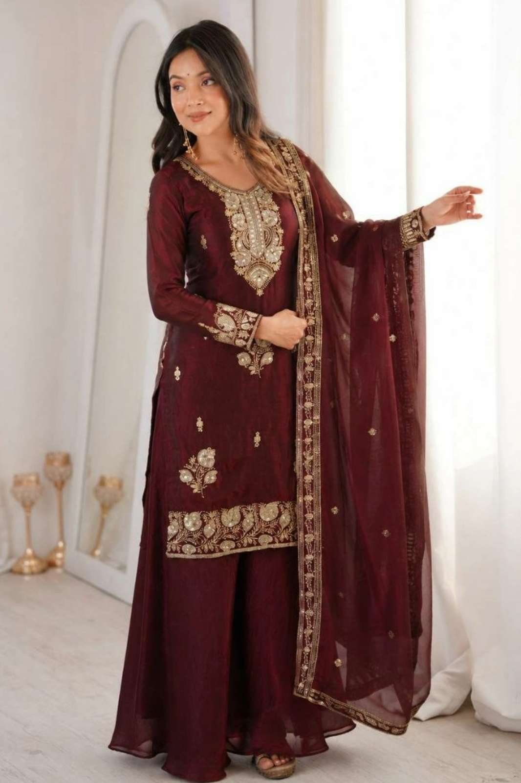 Balaji Emporium DV 23270 Ready to Wear Fandy Silk Sequins & Embroidery Work Suit
