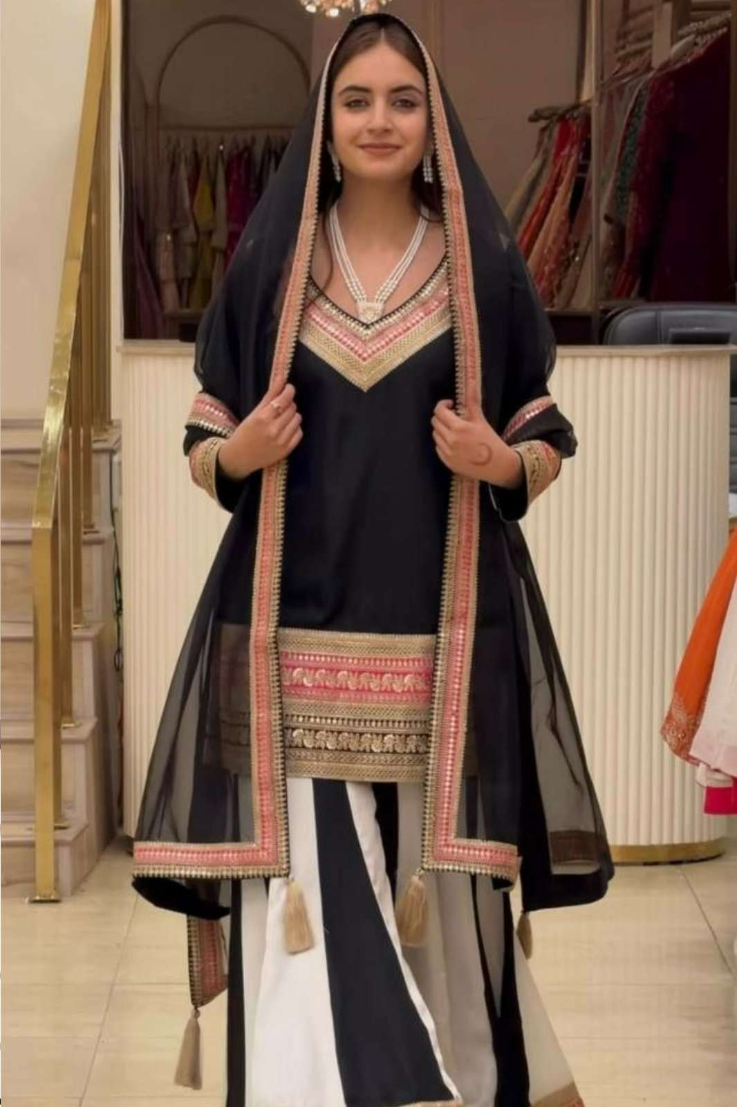 Balaji Emporium DV 23290 Ready to Wear Natural Crape Embroidery Work Suit