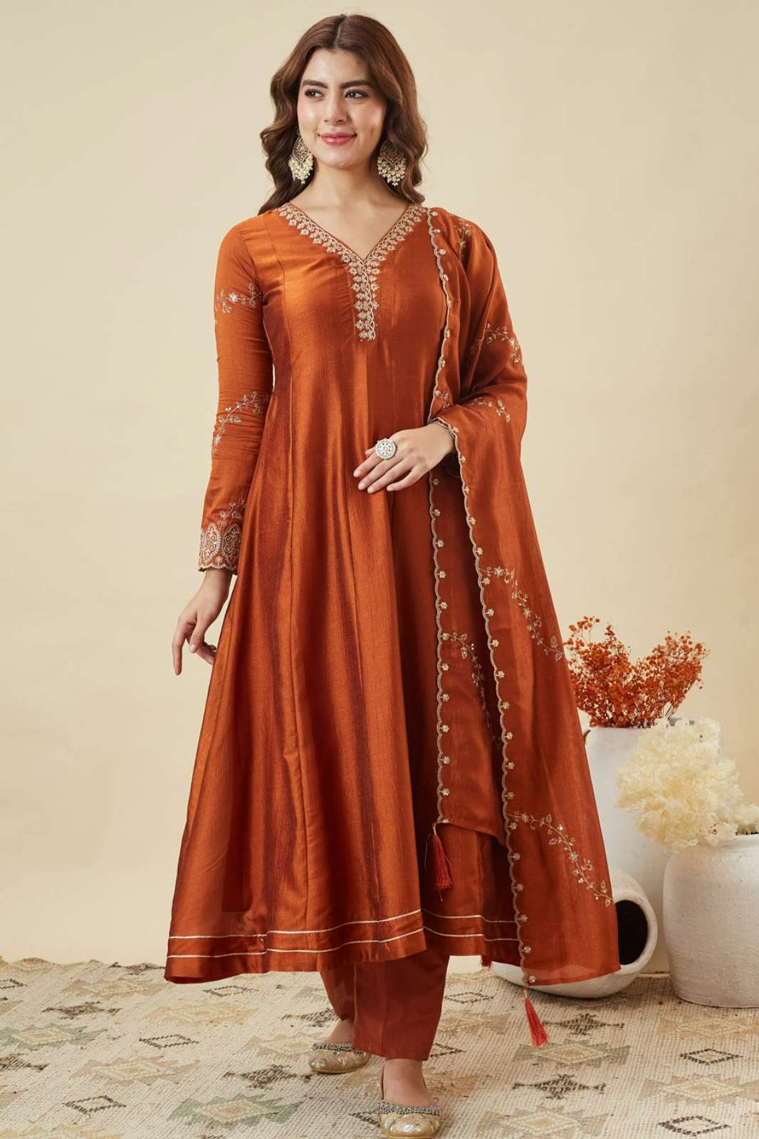 Balaji Emporium PC 23112 Ready to Wear Vichitra Silk Embroidery Work Suit