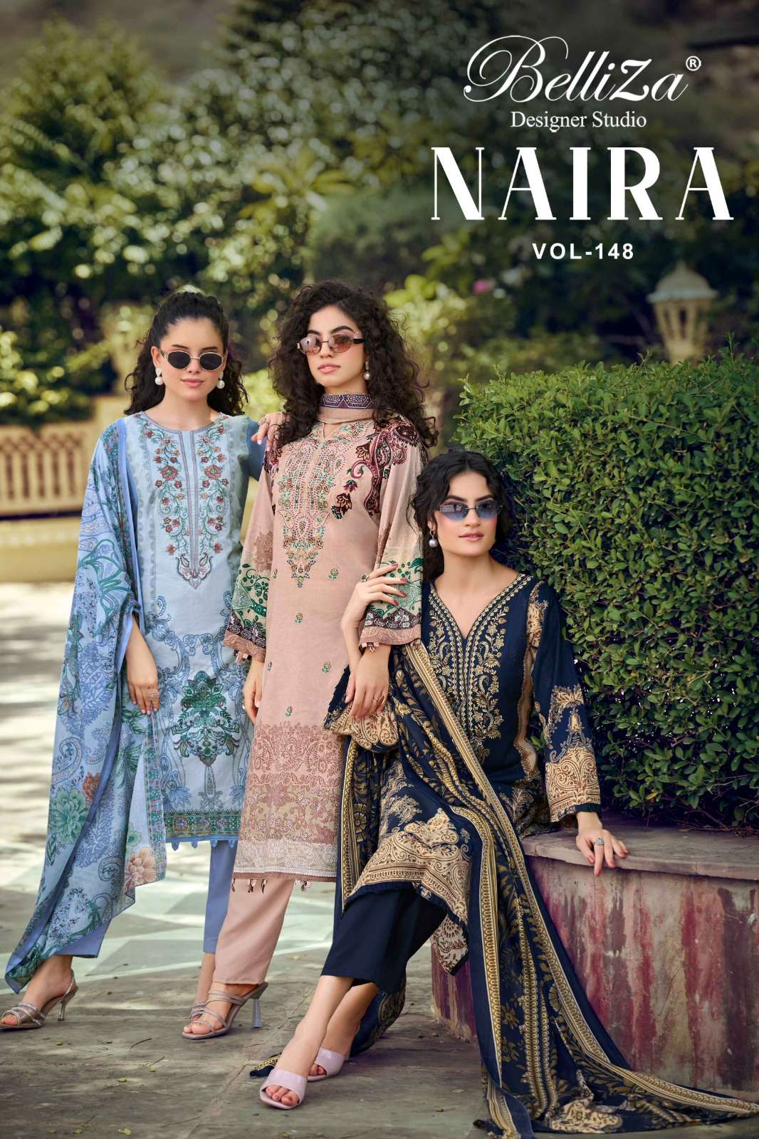 Belliza NAIRA VOL 148 100% Pure Cotton Digital Print & Embroidered Pakistani Suit