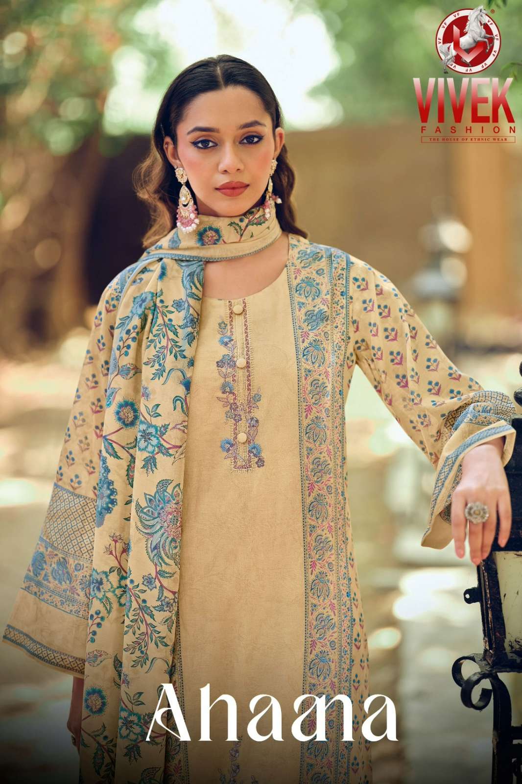 BIBEK AHAANA PREMIUM MUL COTTON DIGITAL PRINT & EMBROIDERY SUIT