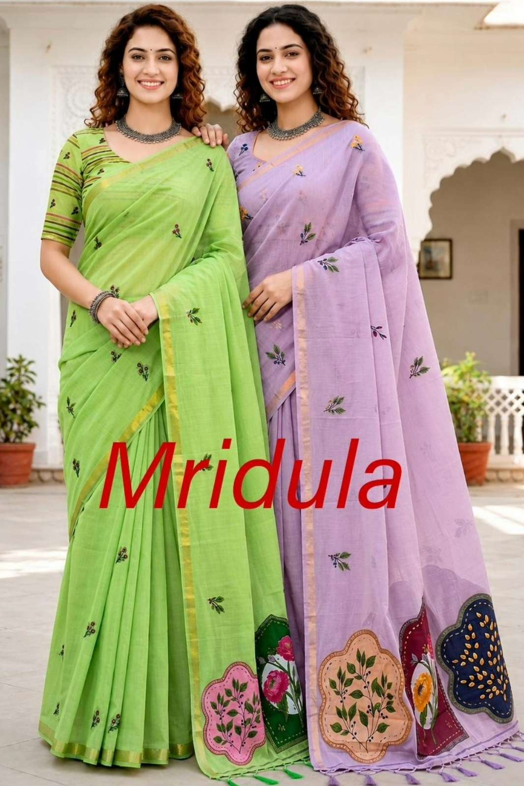 Bunawat Mridula Cotton Saree with Woven Floral Work