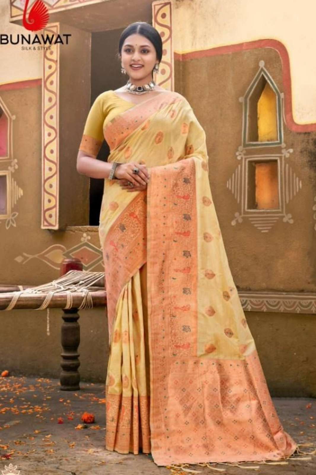 Bunawat POSHAK Cotton Saree with Beautiful Weaving Work