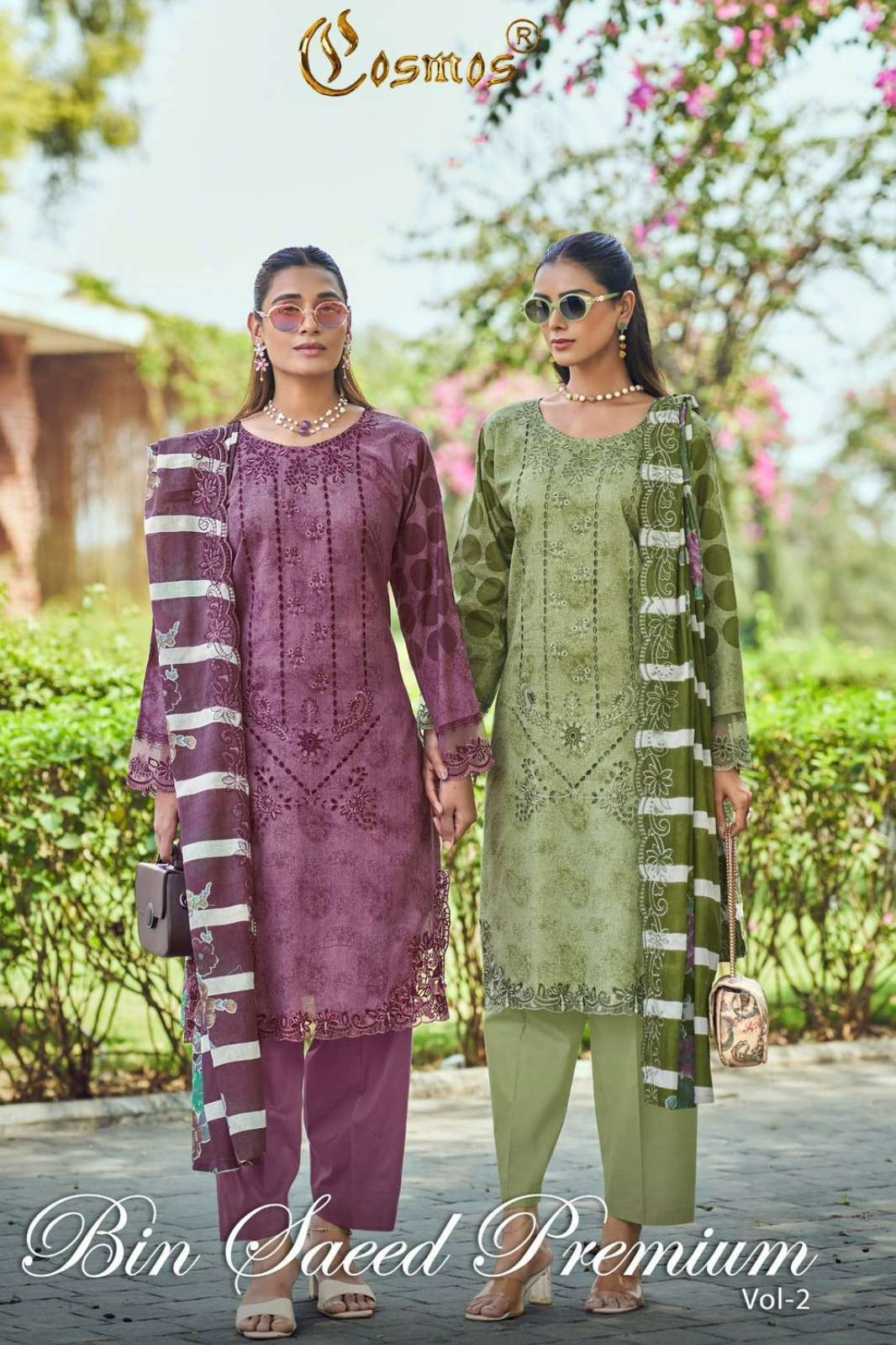 COSMOS FASHION BIN SAEED PREMIUM VOL 2 lawn cotton Chikankari Embroidered Suit 