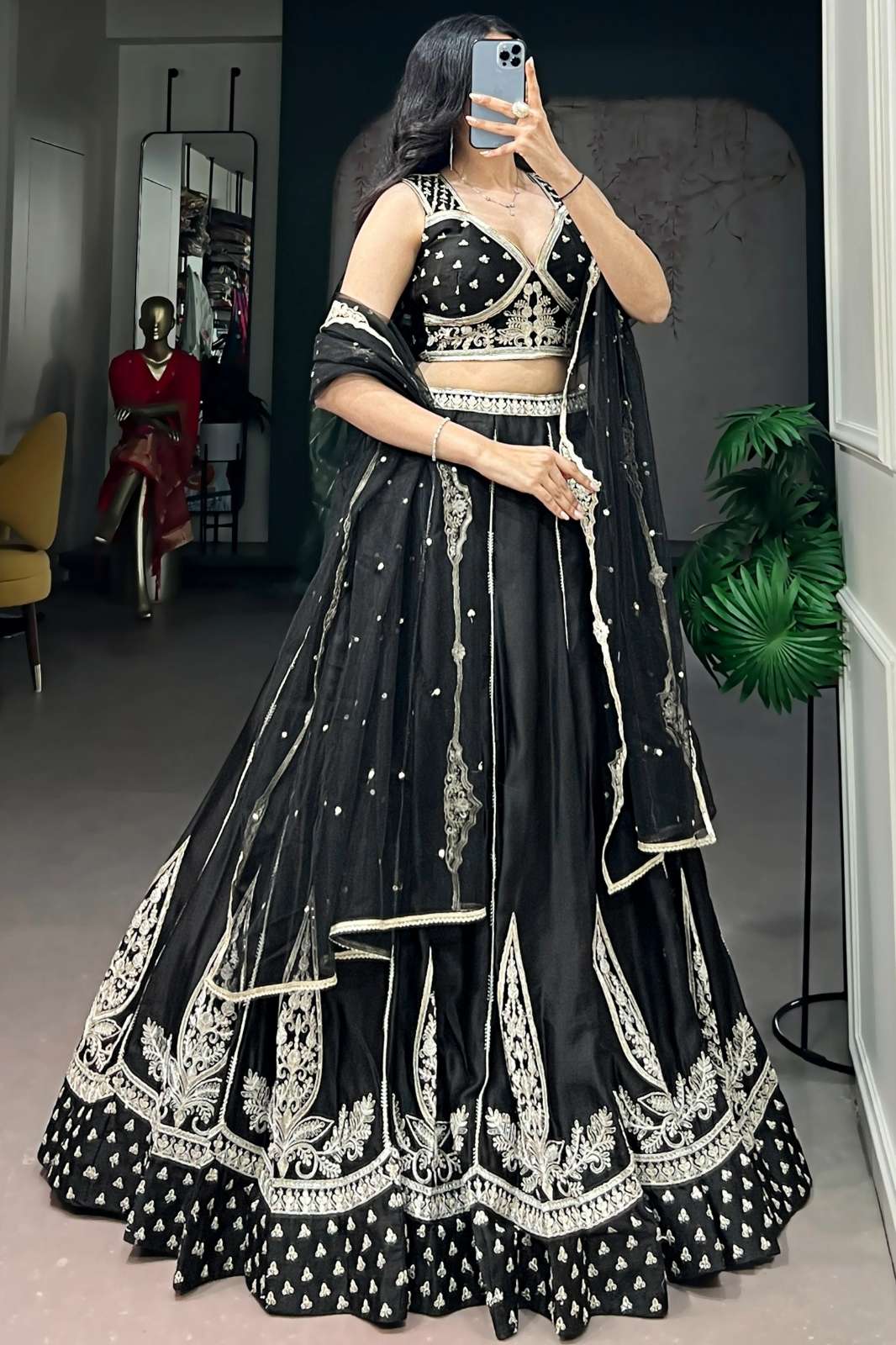 Crazycloths 23103 Naysha Silk Sequins & Embroidery Work Navratri Lehenga Choli