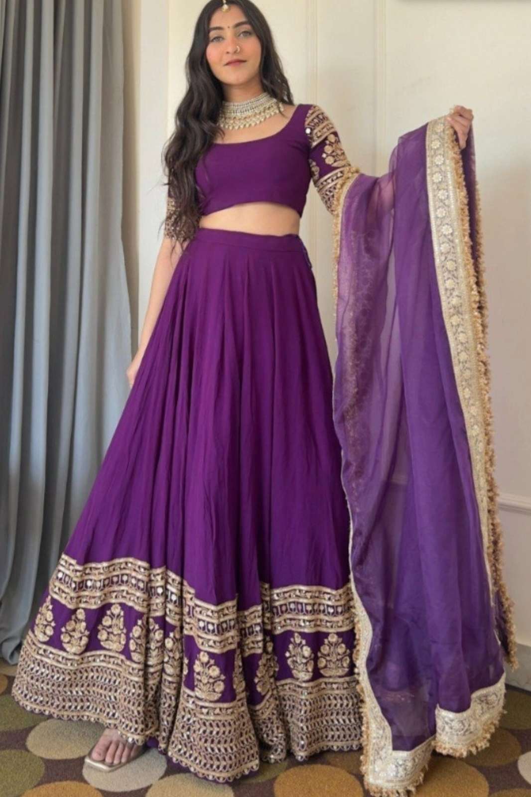 Crazycloths 284 Ready to Wear Faux Georgette Embroidey & Sequins Work Lehenga Choli
