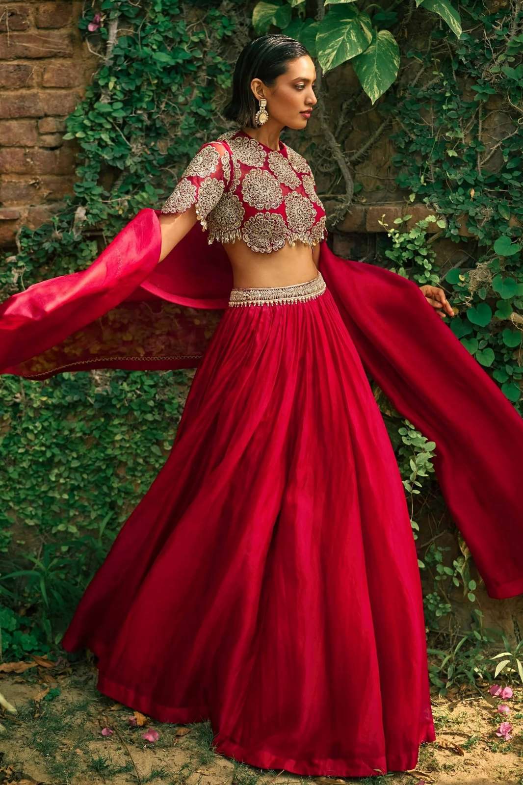 Crazycloths FB L373 Roman silk lehenga with sequins & Dori work Lehenga Choli