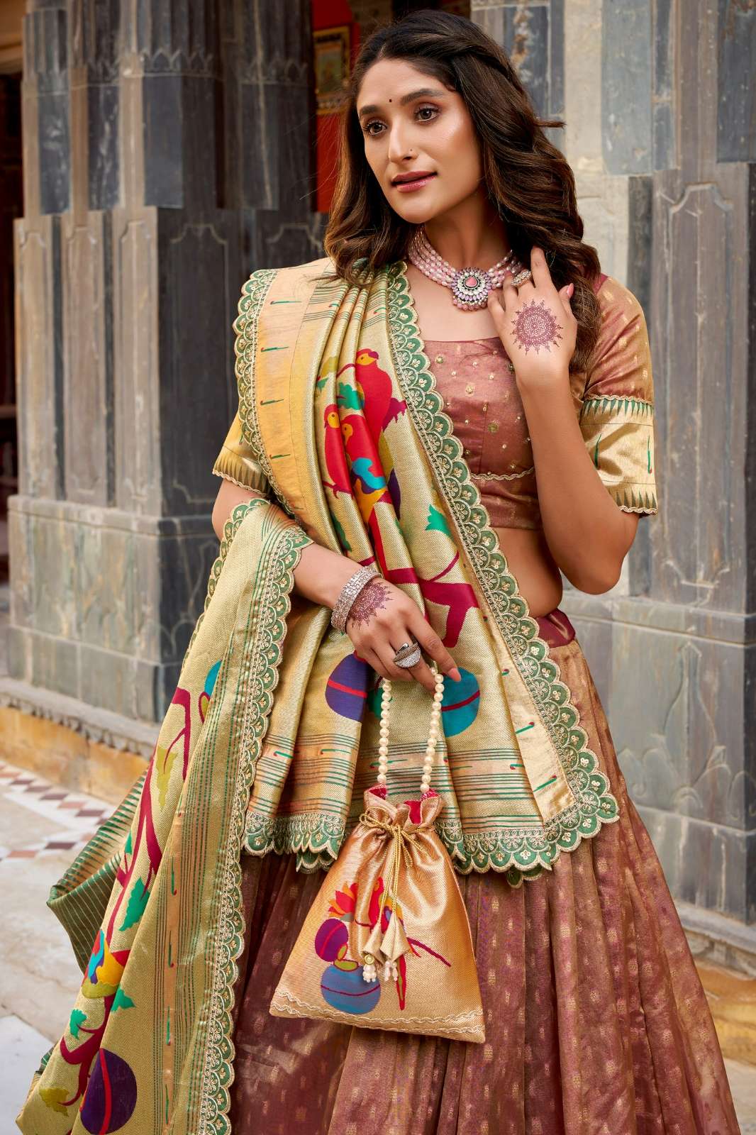 Crazycloths NITHYASHRI 22810 Simmer Organza Zari Weaving Work Lehenga Choli