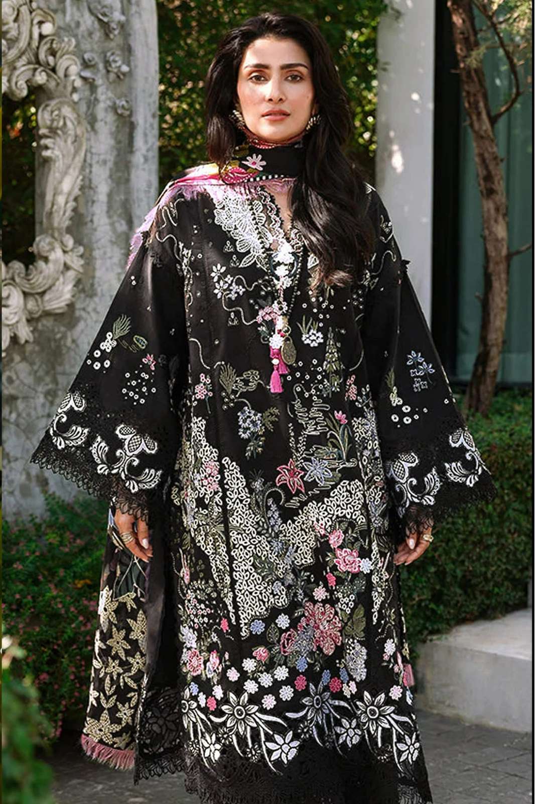 ELAN STUDIO ITEM CODE E 43 CAMBRIC LAWN COTTON EMBROIDERED PAKISTANI SUIT