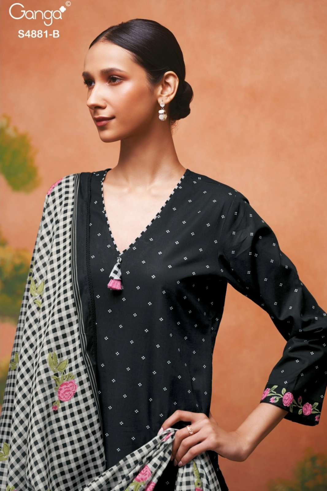GANGA Kivika Premium Cotton Printed & Handwork Suit
