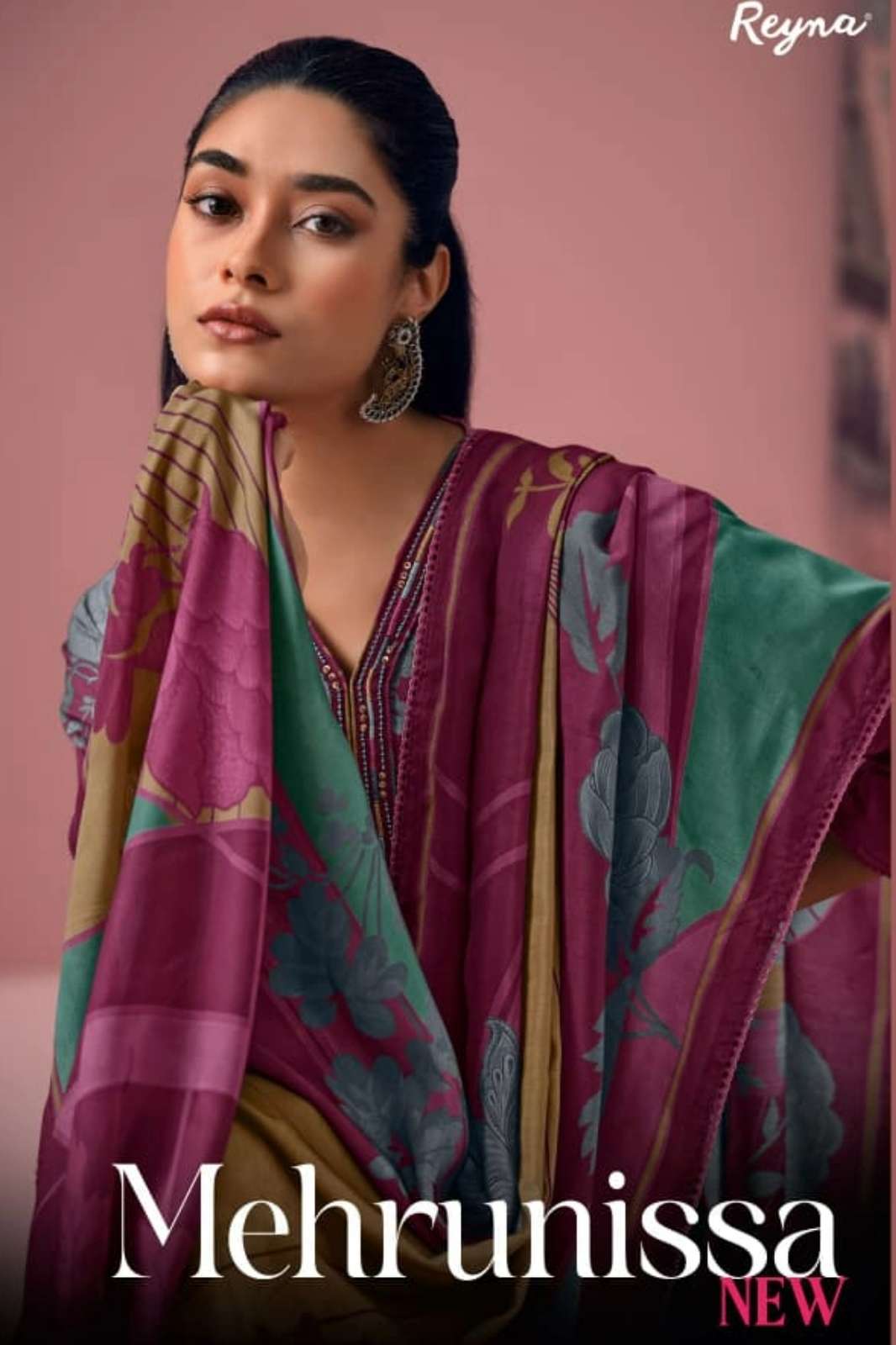 GANGA Presents CRYSKA 4882 PREMIUM COTTON PRINTED WITH HAND EMBROIDERY SUIT