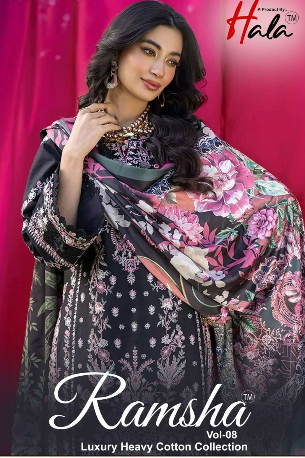 Hala RAMSHA VOL 8 Pure Cotton with Beautiful Printed Pakistani Suit 