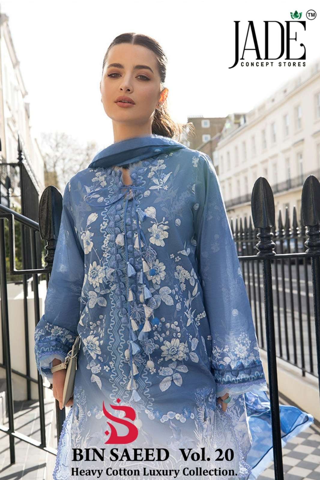 Jade Bin Saeed Vol 20 Pure Cotton with Beautiful Printed Pakistani Suit 