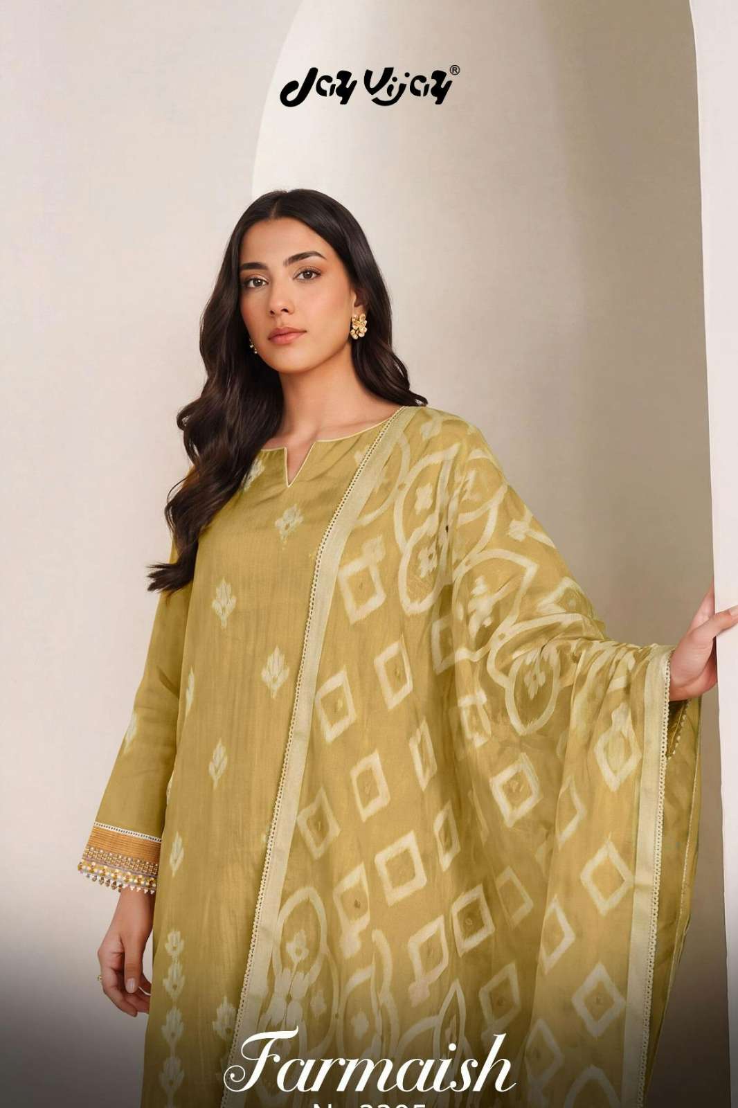 JAY VIJAY FARMAISH PURE MAL CHANDERI EMBROIDERY WORK SUIT