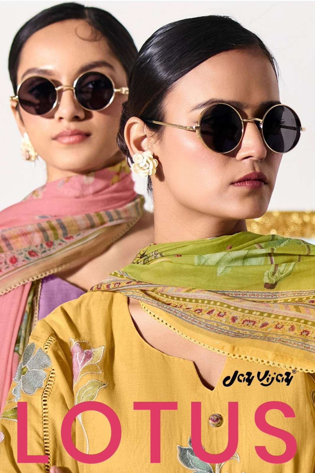 JAY VIJAY PURE MAL CHANDERI FANCY PLACEMENT EMBROIDERY WORK SUIT
