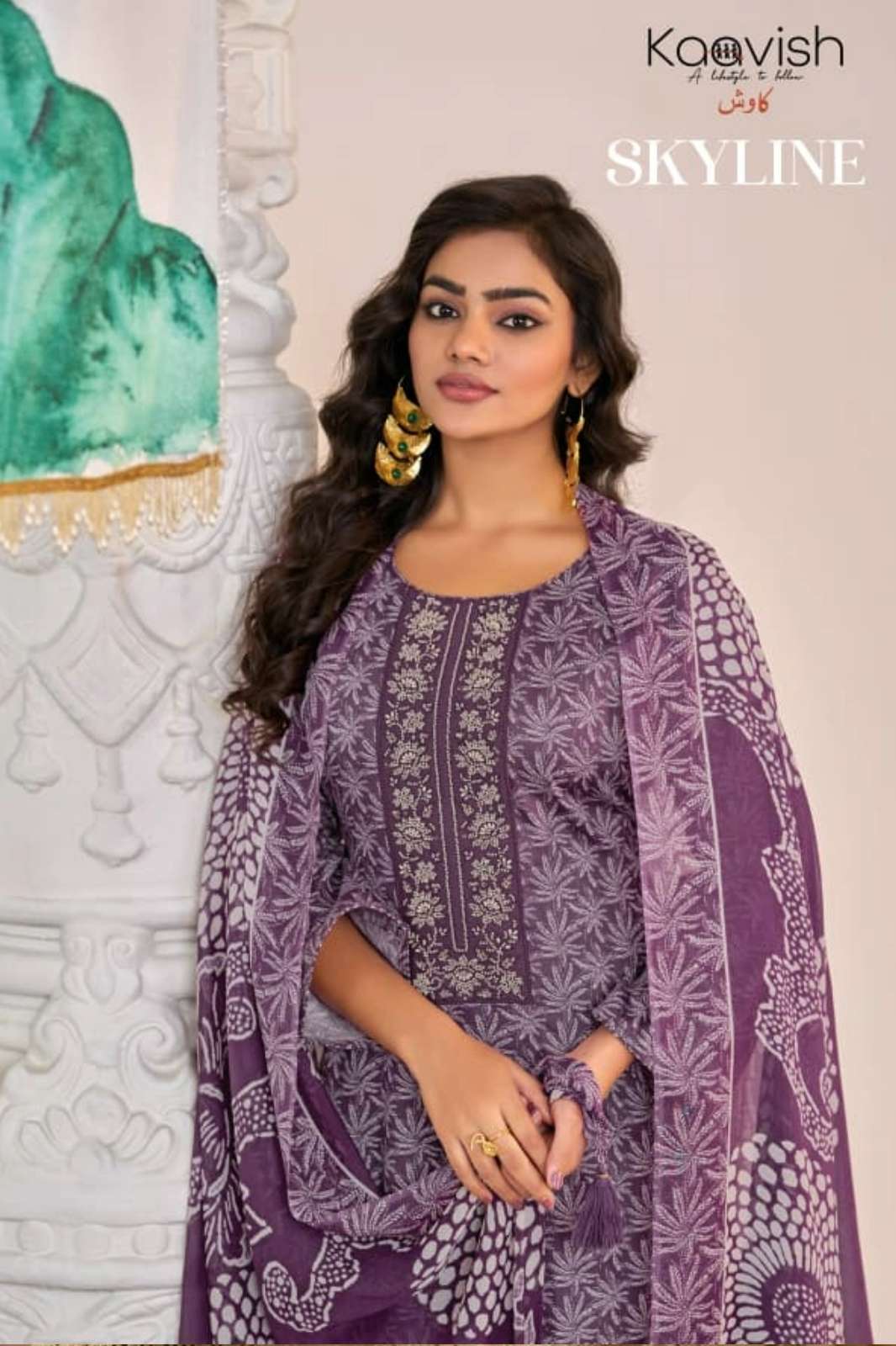 KAAVISHA SKYLINE PURE JAAM COTTON DIGITAL PRINTING & EMBROIDERED SUIT
