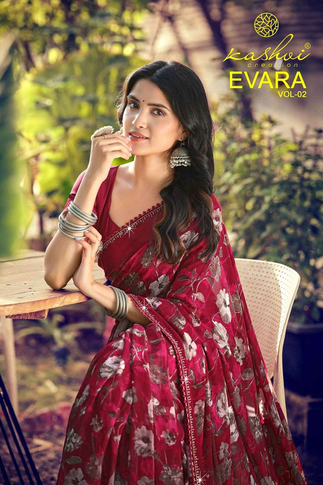 KASHVI CREATION EVARA VOL 2 GEORGETTE WITH EMBROIDERY BORDER SAREE COLLECTION