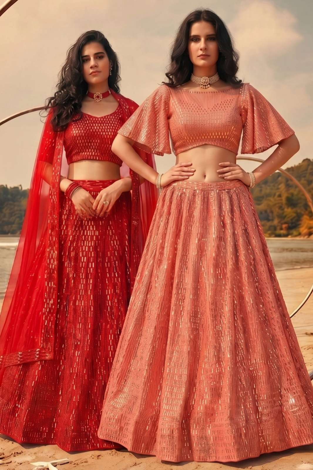 Kb Series KB 8101 Heavy butterfly Twill net Embroidery work Designer Lehenga