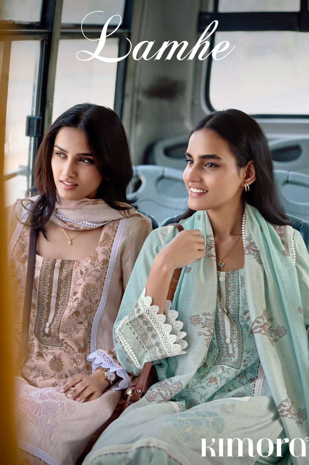 Kimora Lamhe Pure cotton lawn digital print & embroidered Suit