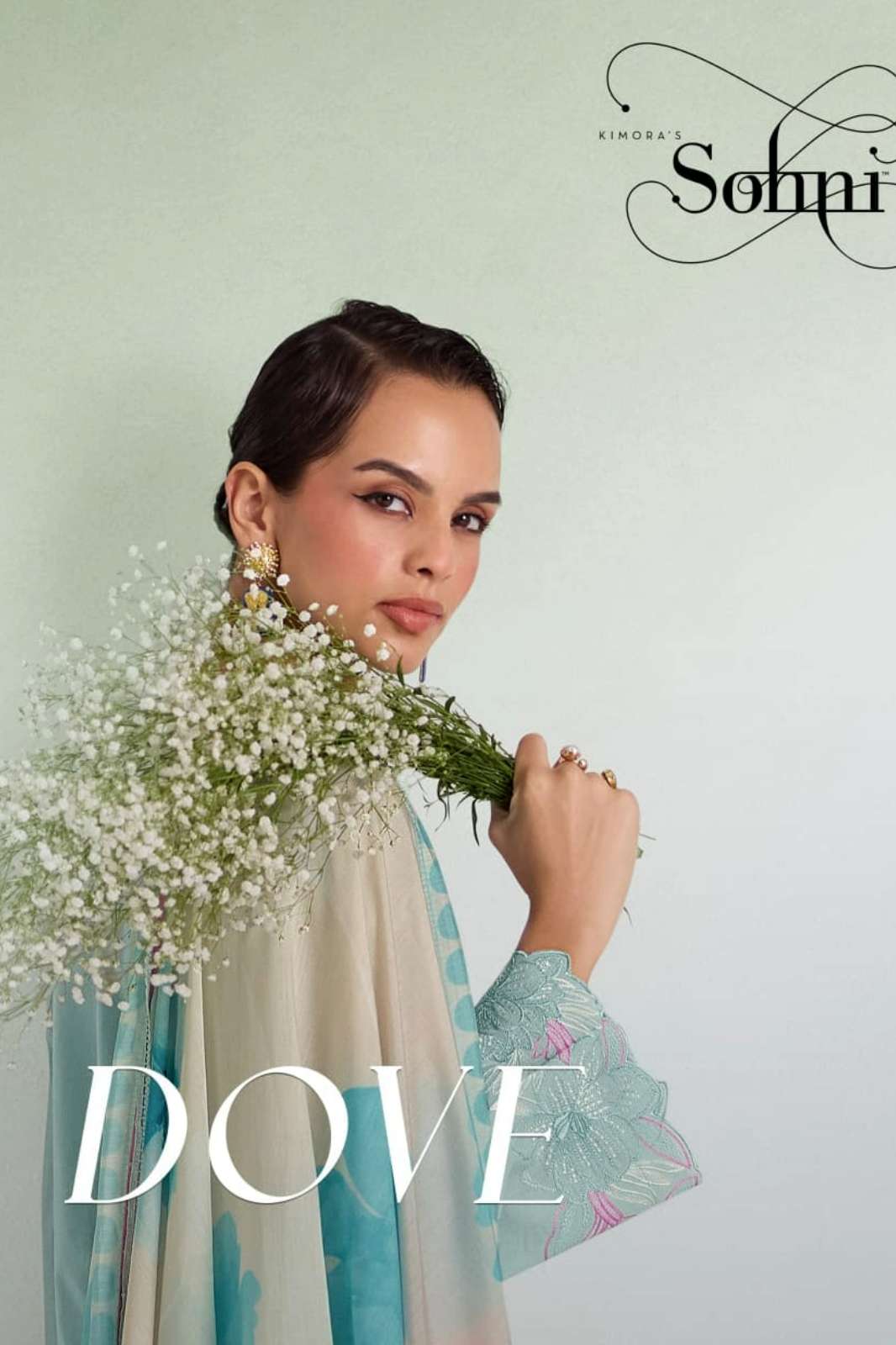 KIMORA SOHNI DOVE PURE COTTON RESHAM EMBROIDERY WORK SUIT