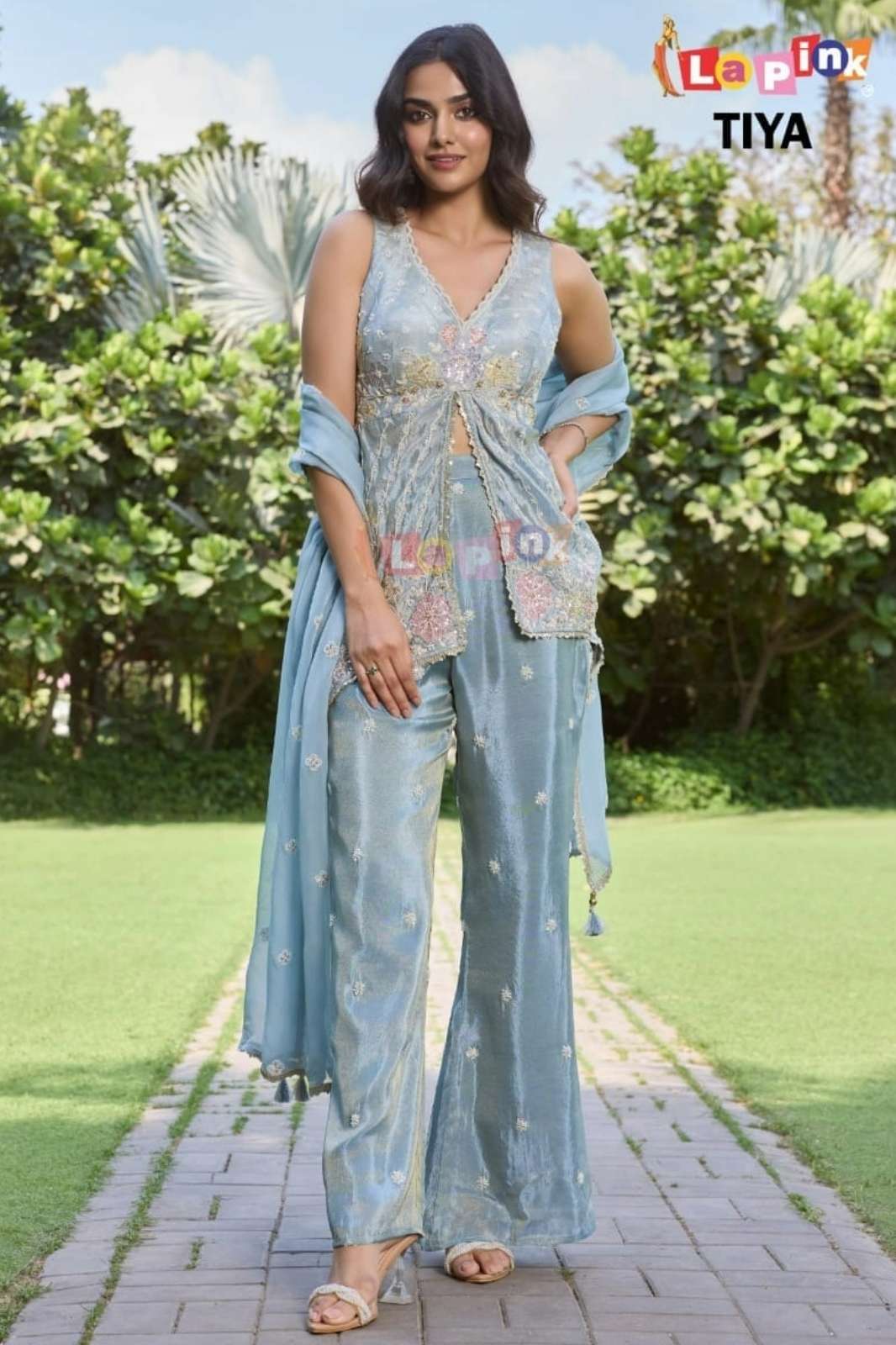 Lapink 22978 Ready to Wear Silk Fabric fancy designer Sharara Dress 