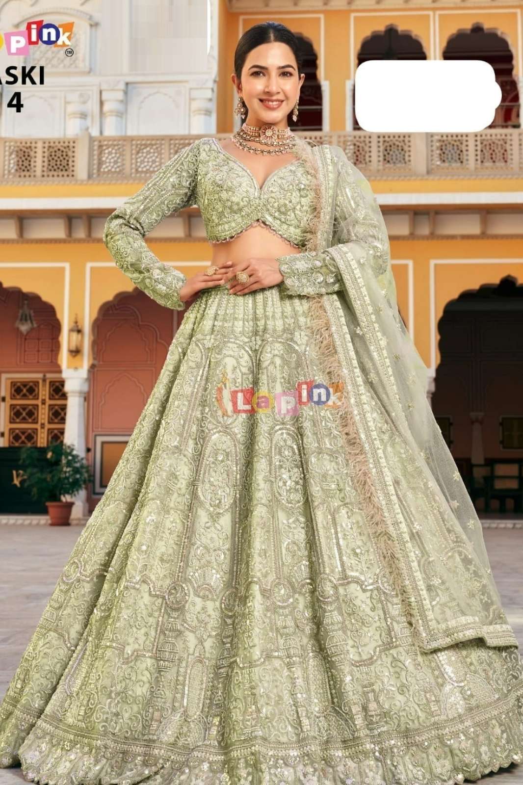 Lapink 22980 Ready to Wear Net Fabric wedding Lehenga with Multi thread & Stones work