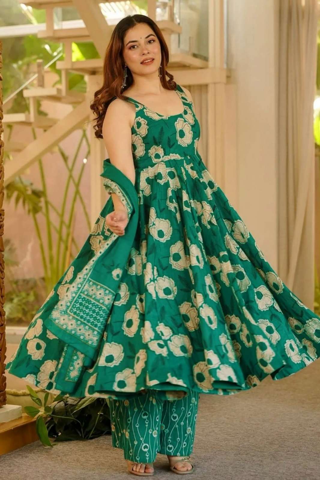 LUCAYA CLORA VOL 18 Beautiful digital printed Musline Ethnic and regular wear Fully flared gown set