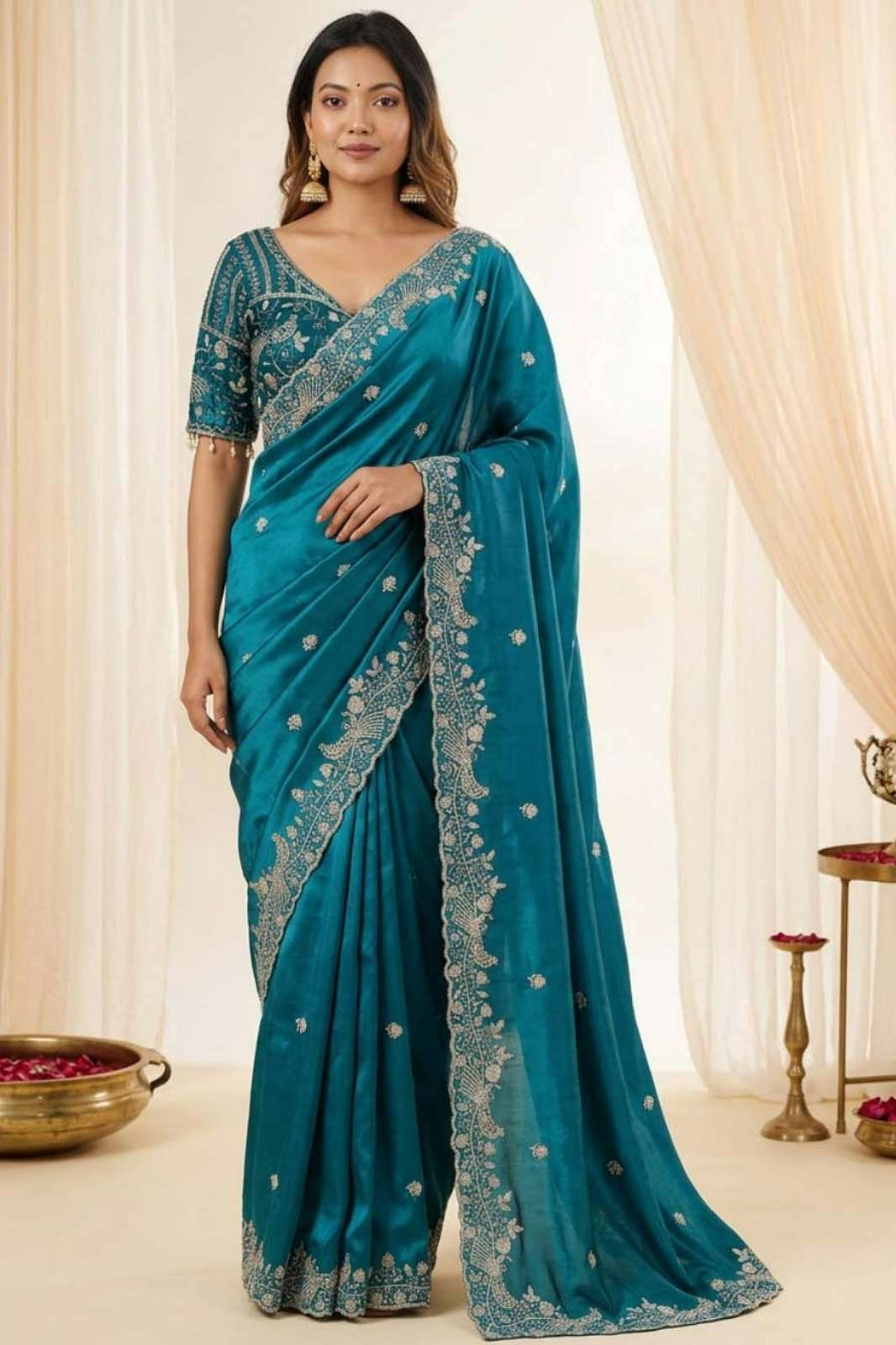 Mahotsav DRITI 23032 Beautiful Fendy Satin Designer Embroidery Work Saree