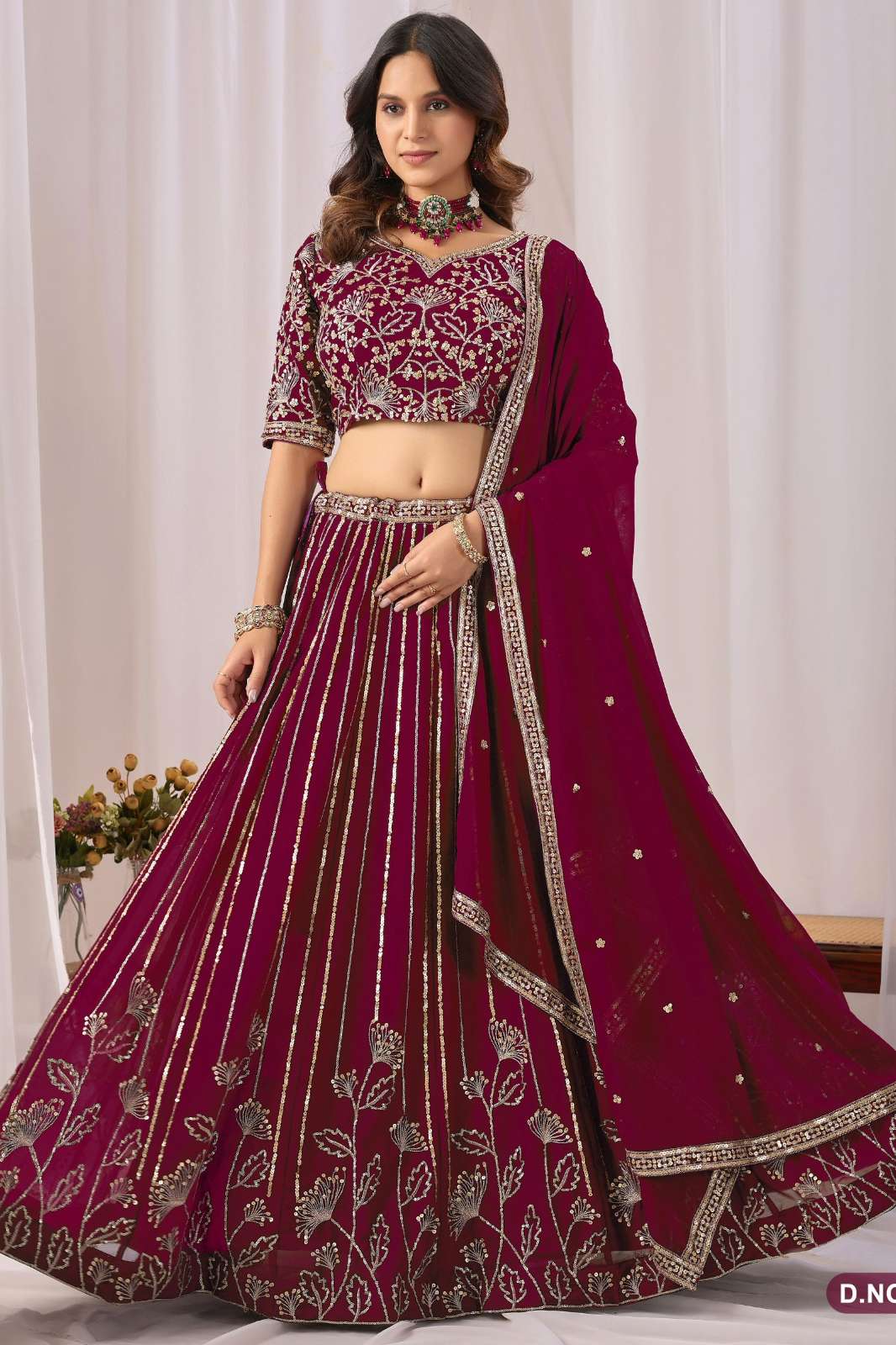 MEHVISH VOL 34 23048 Beautiful Wedding Wear Faux Georgette Embroidered Lehenga Choli 