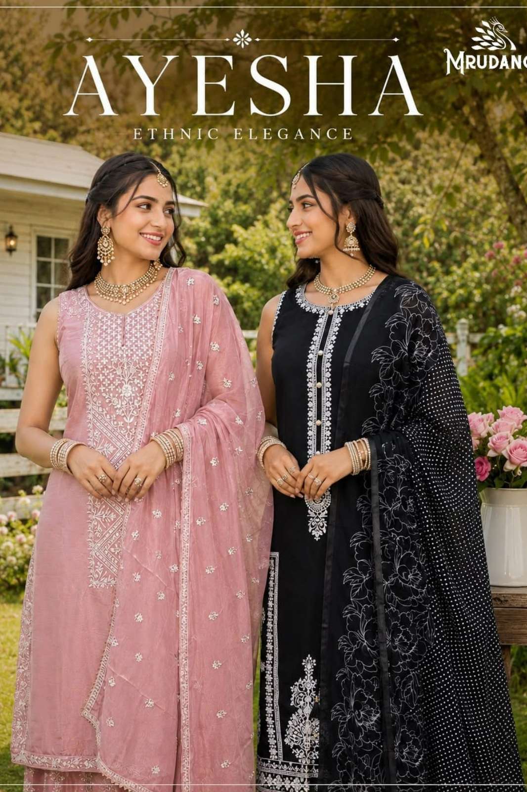 MRUDANGI AYESHA REAL PREMIUM CHINON SILK HEAVY EMBROIDERED SUIT