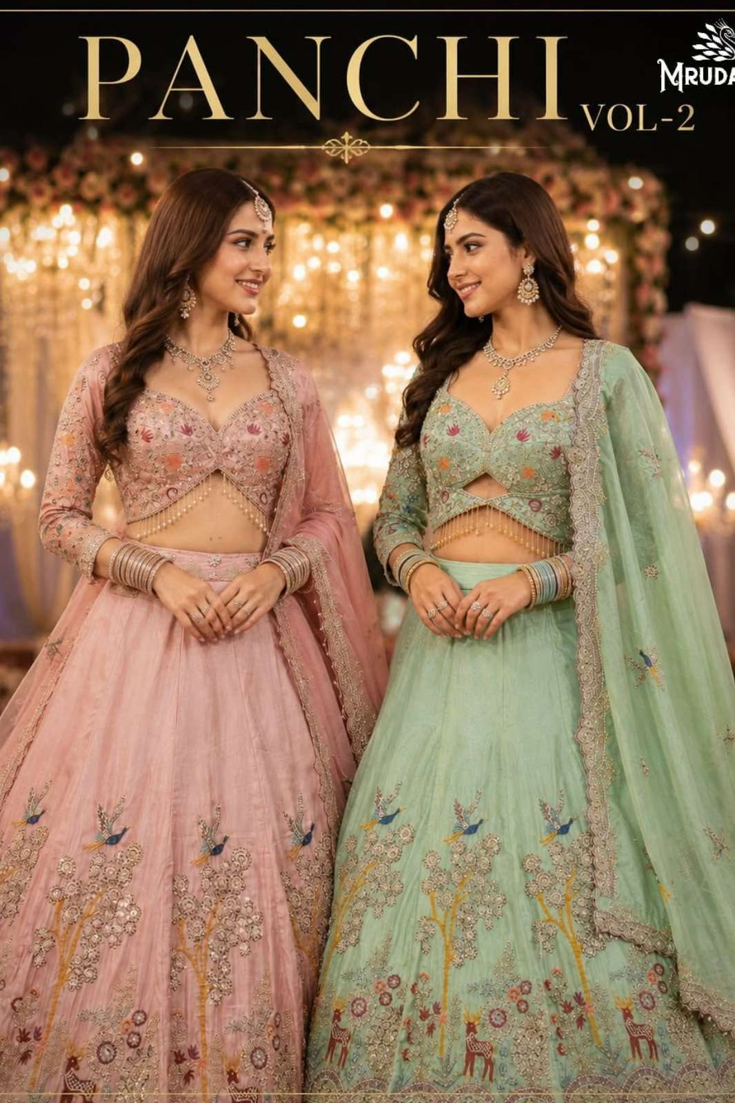 MRUDANGI DAHLEEZ VOL 2 REAL PREMIUM SATIN BEADS WORK WEDDING LEHENGA
