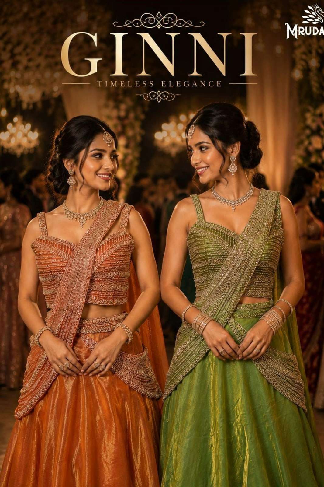 MRUDANGI GINNI 23106 READY TO WEAR REAL PREMIUM  FANDY SILK EMBROIDERED LEHENGA