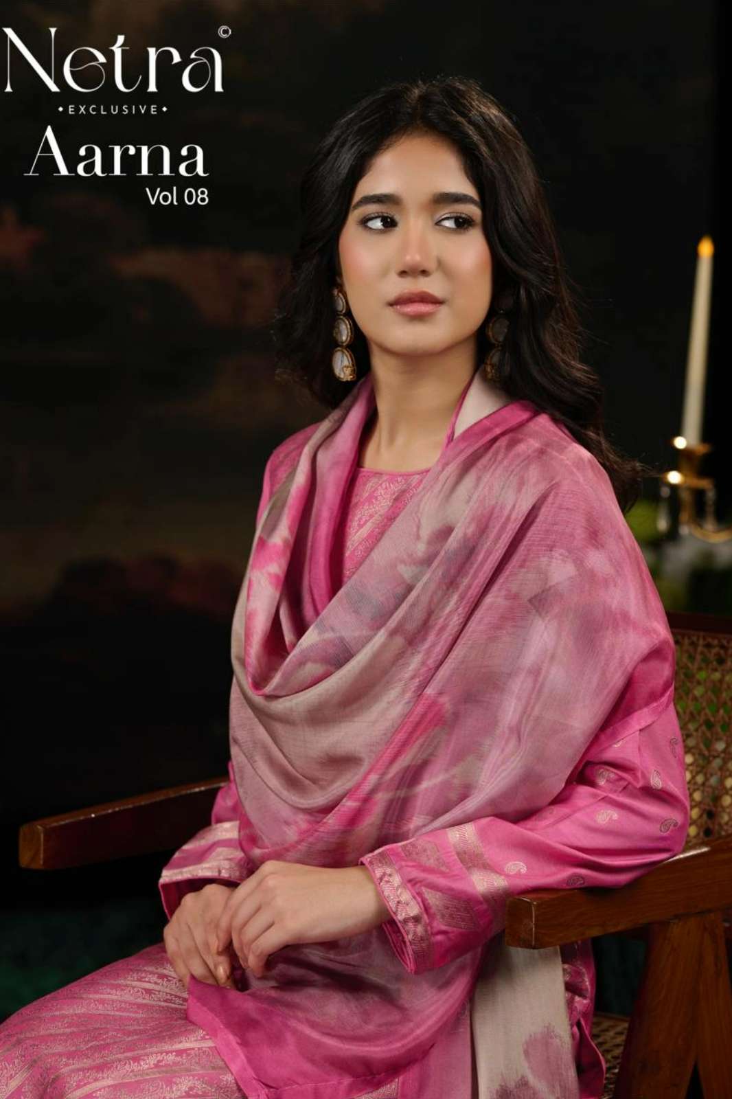 NETRA AARNA VOL 08 PURE BEMBERG MUSLIN JACQUARD SUIT 