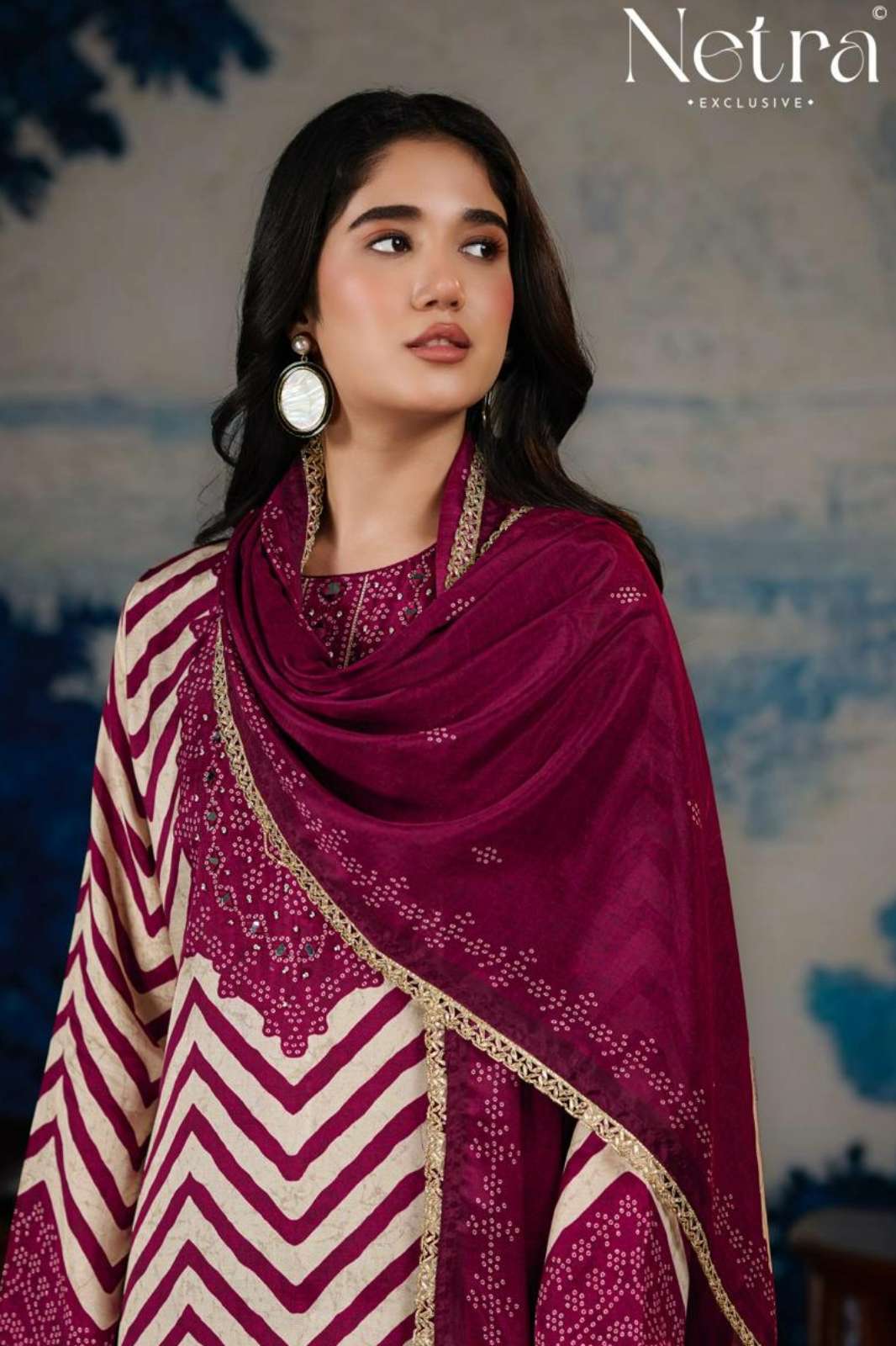 NETRA MAHEK VOL 04 PURE BEMBERG MUSLIN DIGITAL PRINT & HAND WORK SUIT 